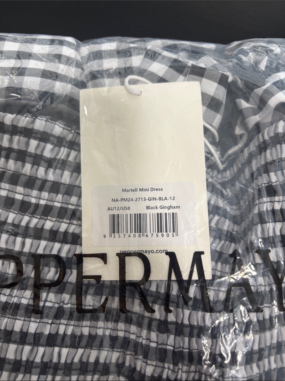 Martell Mini Dress - Black Gingham - Picture 4 of 5